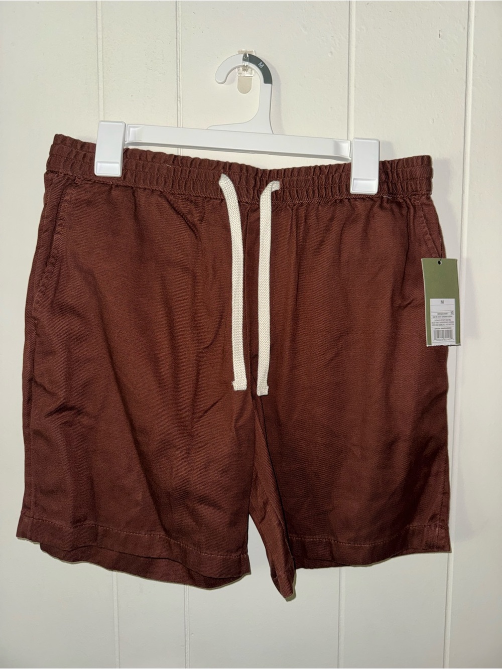 Goodfellow & Co Brown Men's Athletic Drawstring Shorts with White Cord